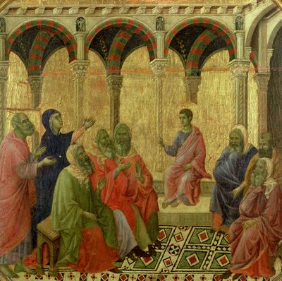 Maestà: Cristo entre los doctores, 1308-11 de Duccio di Buoninsegna